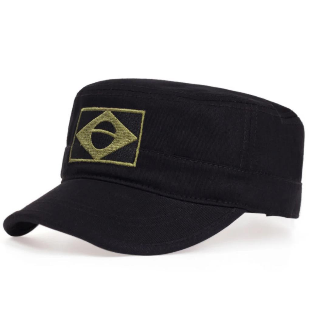 Unisex Brazilian Flag Embroidery Baseball Cap Spring Autumn Outdoor Adjustable Casual Hats Men Flat Top Military Caps Hiphop Hat