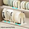 Expandable Dish Drying Rack Plate Bowl Book Holder Mesh Panel with Adjustable Posts Anti-Slip Bottom Dish And Cup Organizer for Kitchen Countertop