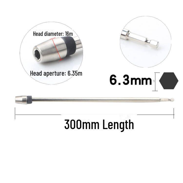 Hex Handle Quick Release Self-Locking Drill Screwdriver Extension Rod 300mm