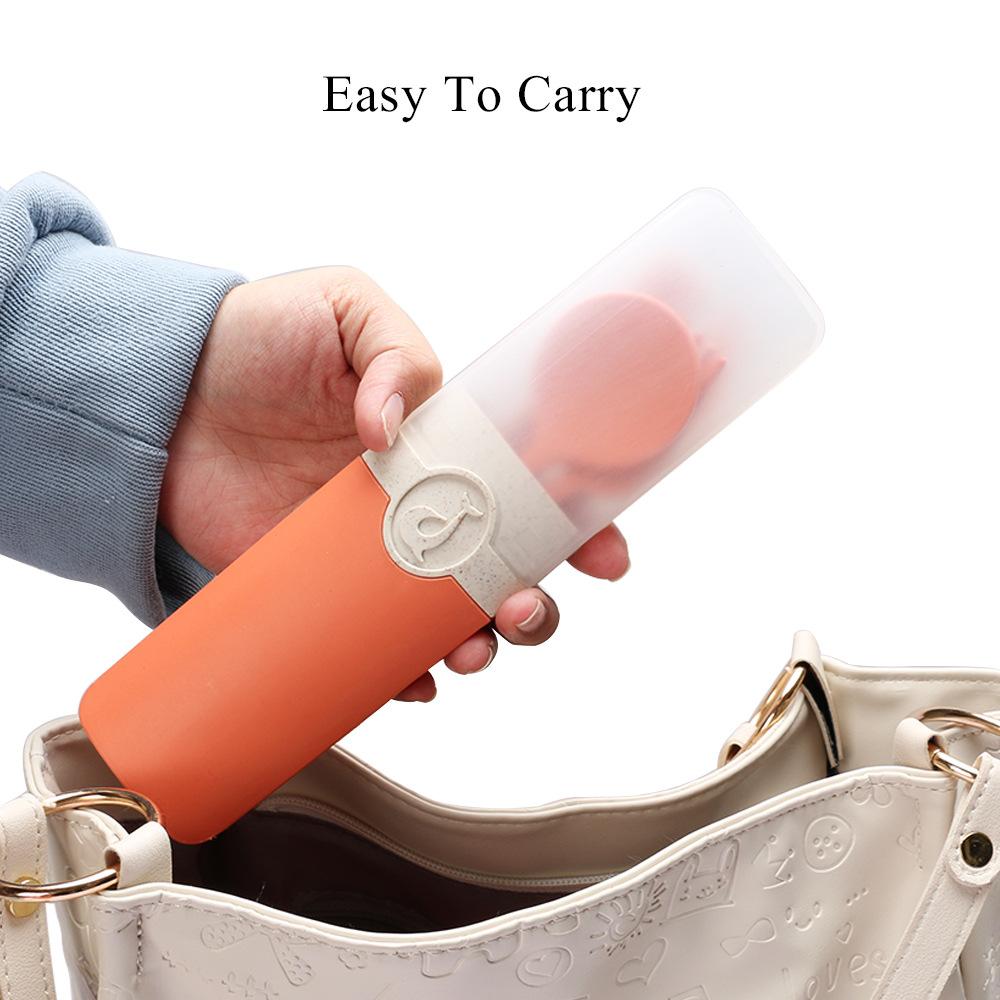 Portable Tableware Set Spoon Fork Knife Chopsticks With Carrying Box For Travel Picnic Camping Wheat Straw Cutlery Set
