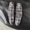 Damen Frühling und Herbst Freizeit All Match Farbstreifen Stoffmarke Bewegung in der Tube Frotteesocken