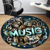 1pc Music Decor Carpet for Office Non-Slip, Round Carpet, Soft & Comfortable, Carpet for Office, Lightweight Round Floor Mat
