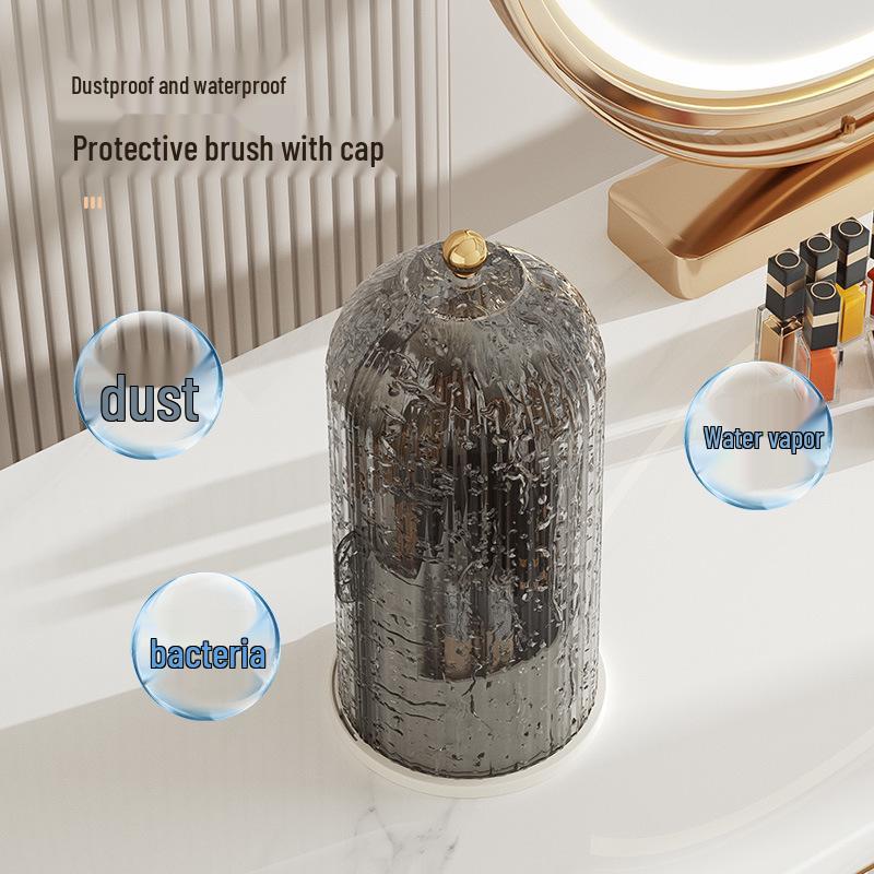 Rotating Makeup Brush Holder & Cosmetic Organizer Box