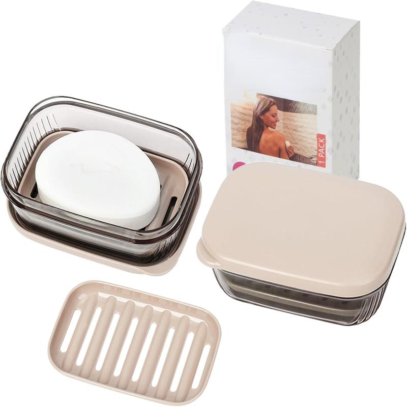 

Bar Soap Holder Dish Leakproof Travel Soap Case for Shower Portable Travel Size Toiletries Camping Essentials for Gym Dorm B