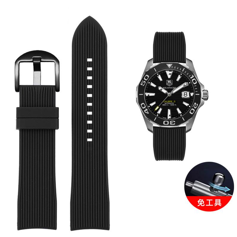 Classic Arc Mouth Watchband 22mm 20mm for Mido Casio EFR-303 ECB900 Citizen Longines Omega Rubber Silicone Watch Band Waterproof