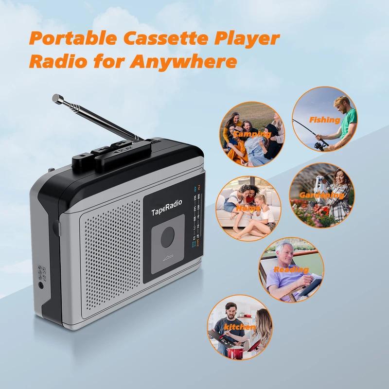 AM/FM Rádio Magnetofón Prehrávač Rekordér Prenosný Konvertor Kazetovej Pásky na MP3 S Reproduktorom Uloženie na TF kartu
