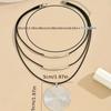Fashion Disc Pendant Three-layer Necklace Sweater Chain Jewelry Collarbone Chain Accessories