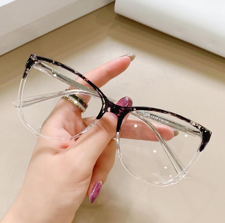 Fashion Women Reading Anti Blue Light Glasses Clear Cat Eye TR90 Prescription Female Glasses Astigmatism