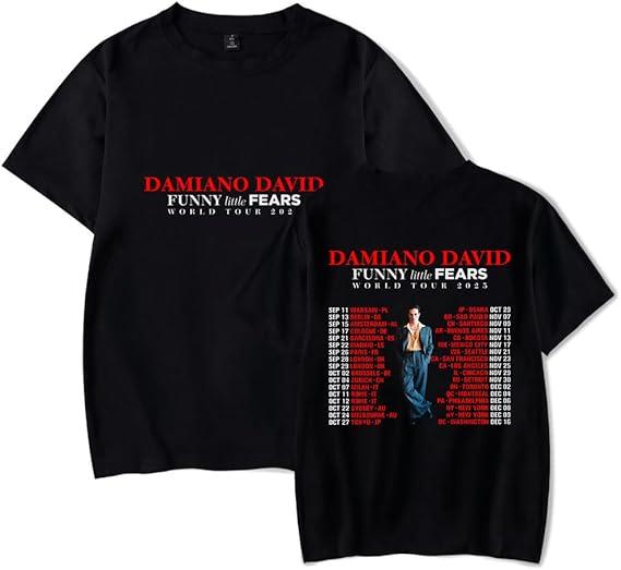 Merch TShirt Damiano David Funny Little Fears World Tour 2025 Fashing Manch for Men and Women Casual Tops S