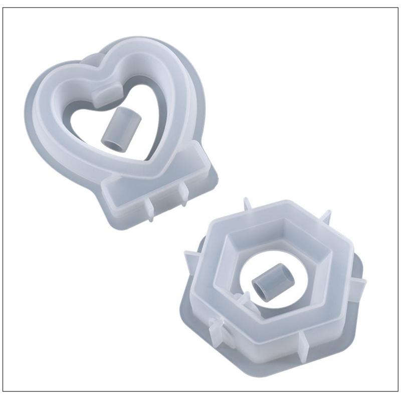 Silicone Flower Vase  Mold  Set Hex Love Shape Plant Propagation Station With Test Tube Flexible