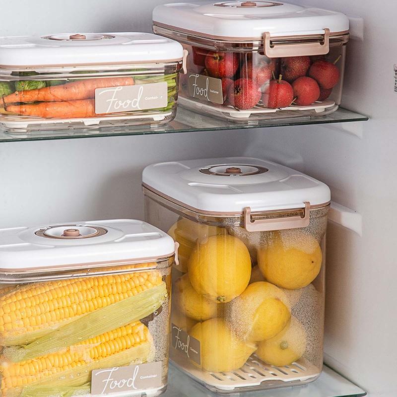 Creative Household Food Storage Box for Fruits Vegetables Durable Vacuum Sealer for Case with Pump Reusable Kitchen