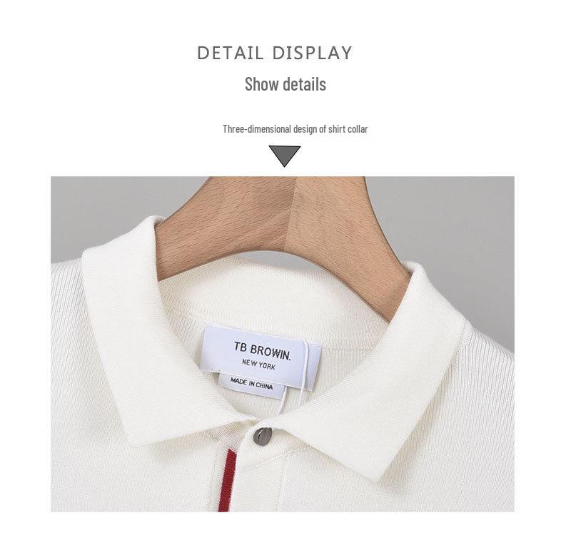 BROWIN2025 Autumn Lapel Striped Wool Sweater - Korean Style Casual Knitwear