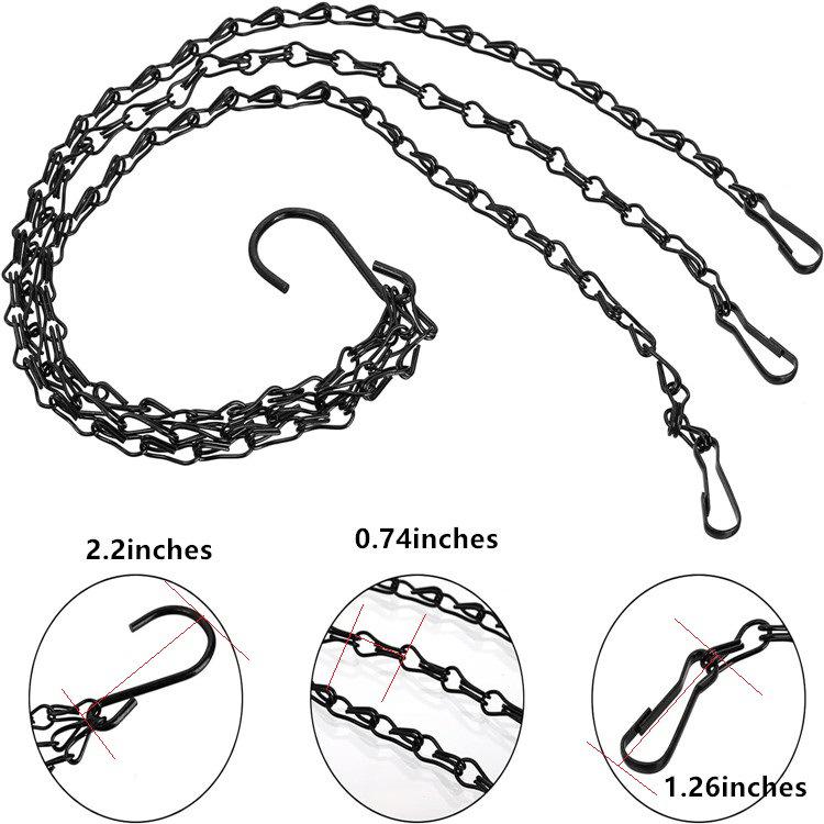

Black 23-Inch Hanging Chain Strap for Flower Pots, Bird Feeders, and Lanterns 1 set/pack