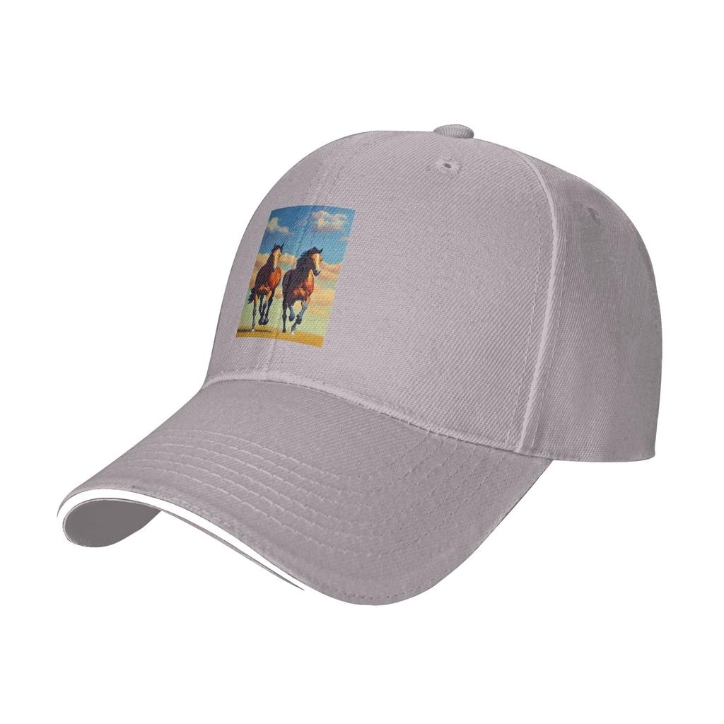 Laufendes Pferd und Reitkappe Lässige Baseballkappen Verstellbarer Hut Hip Hop Sommer Unisex Baseballkappen Anpassbar