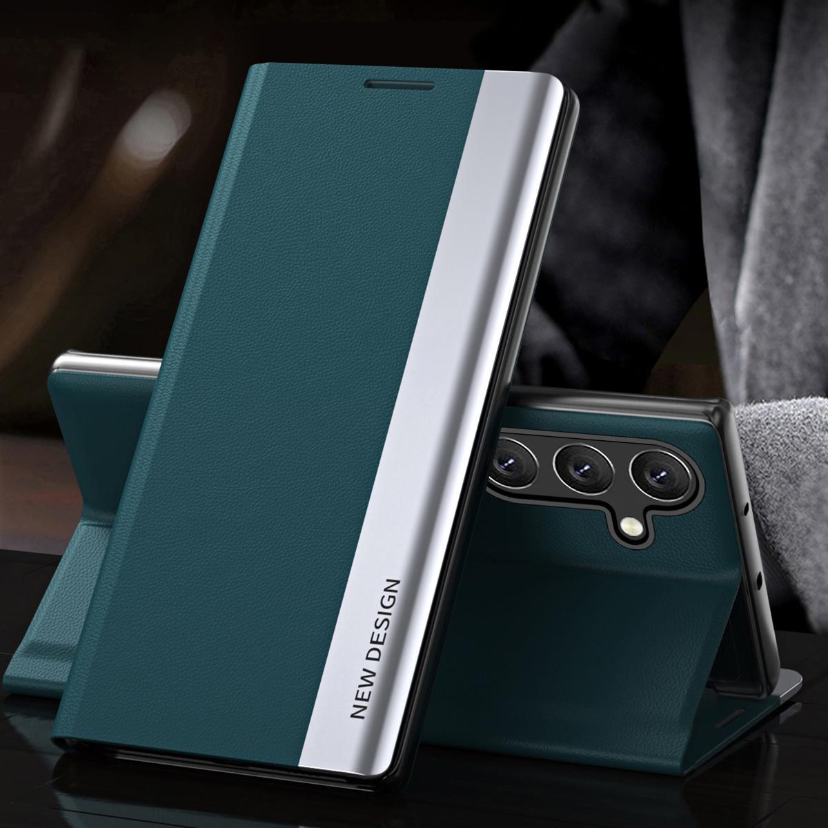 

For Samsung Galaxy M55 5G/C55 5G/F55 5G Case Stand Shockproof Leather Phone Cover Sapphire