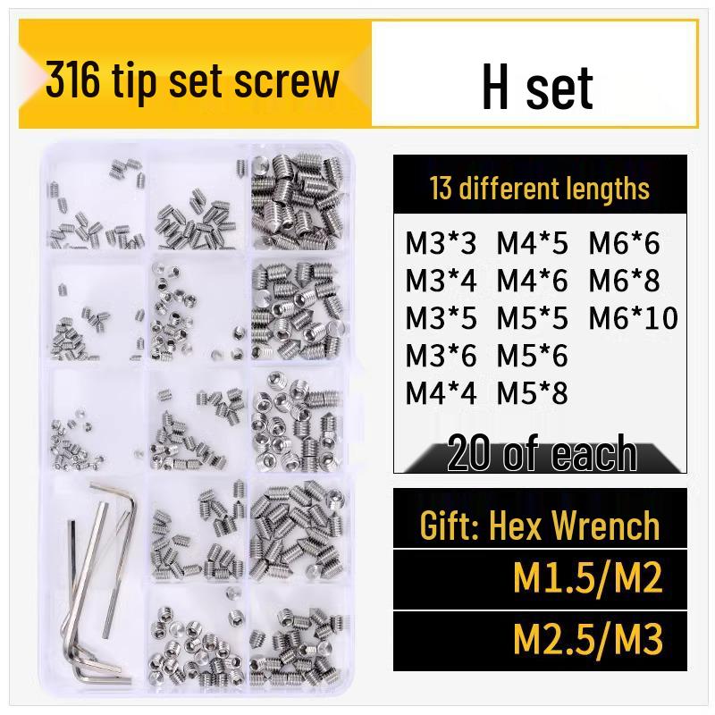 12.9 Edelstahl 304 Innensechskant Kegelspitze Gewindestift M2/M3