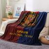1PC Spain National Football Team Patterned Flannel Blanket Suitable For All Seasons for Home Decor Warmth and Comfort Gifts Holiday Present