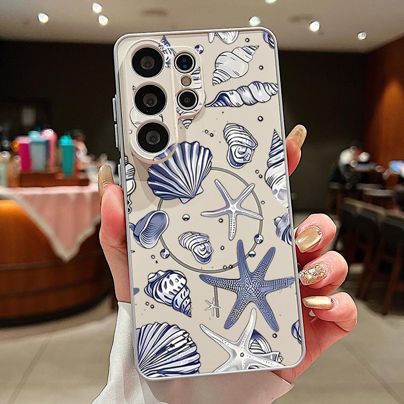 Magnetic For Magsafe Case For Samsung Galaxy S26 Ultra S25 Edge S24 Plus S23 FE S22 A17 A54 A55 A56 A57 5G Shark Whale Pattern Cover