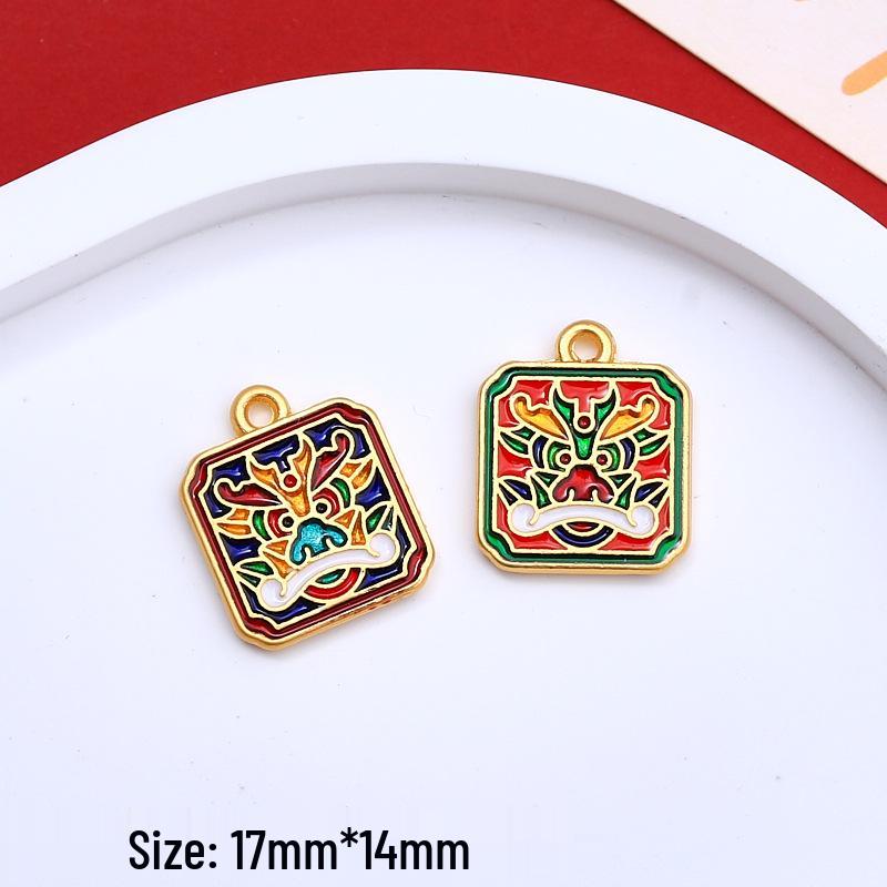 Chinese Style Wealth & Treasures Pendant: Alloy Enamel DIY for Bracelets & Necklaces - New Year Gift