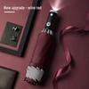 Three-Fold Automatic Reverse Umbrella with Reflective Edging & LED Light, Customizable Logo, All-Weather Protection for Business Use