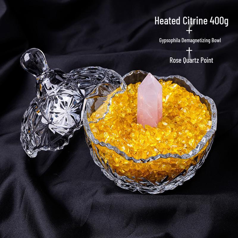 Natural White Crystal Stone Purification Bowl for Jewelry Storage