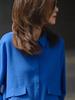 Early Autumn Blue Lapel Batwing Sleeve Shirt - Stylish and Versatile Women's Top