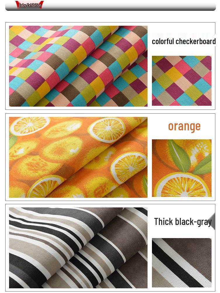 Canvas Floral Cotton Fabric for Sofa, Tablecloth, Stripe Curtains, Pillows & Remnants Clearance