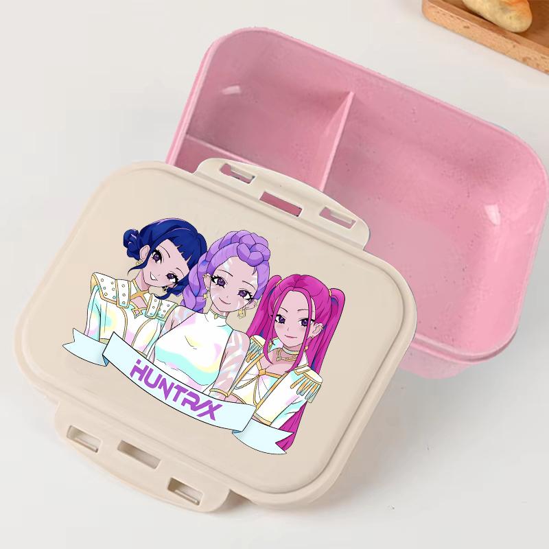 Portable Office Pink kpop Lunch Box Anime Food Storage Containers for k Pop School Picnic Lunchbox Office Dinner Case Gift