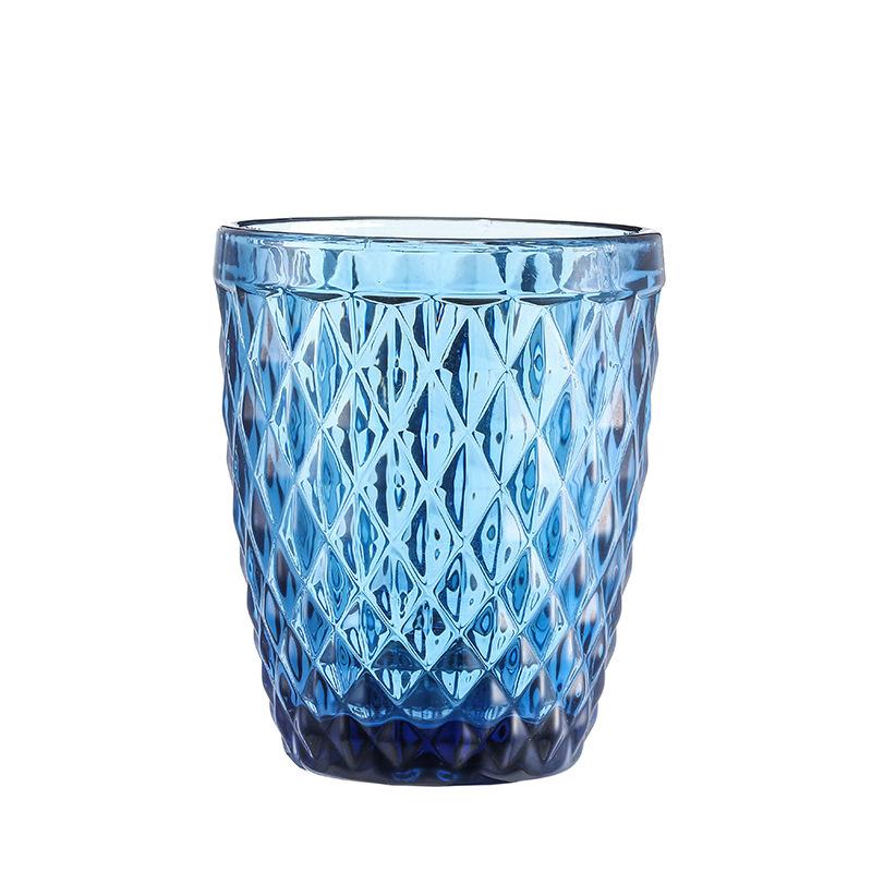 1 Stück 240ml 8oz Vintage Geprägtes Farbiges Seiten Glas Whiskey Wasser Glasbecher Schweres Dickes Glaswaren Becher