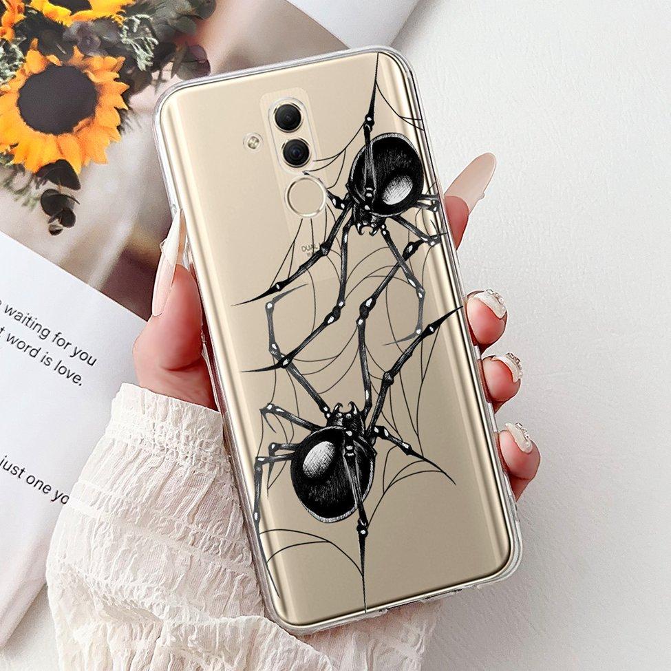 Clear For Huawei Mate 20Lite SNE-LX3 INE-LX2 Back Cover For Huawei Mate 20 Lite Case Cute Cartoon Cat Luxury Flowers Funny Funda