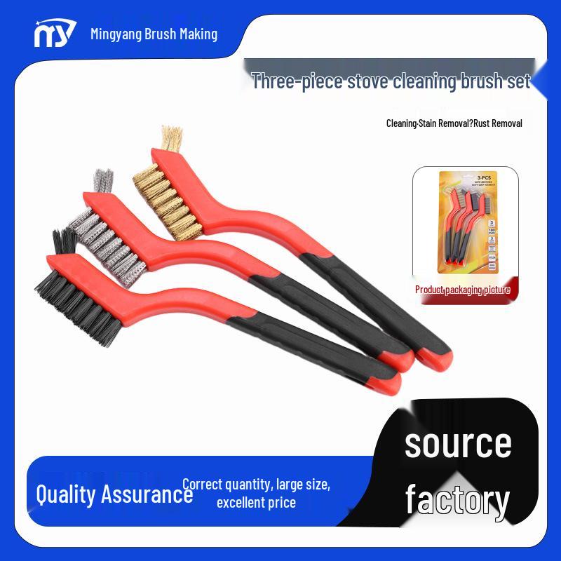 Three-Piece Kitchen Cleaning Set: Multi-functional Stove & Range Hood Brush