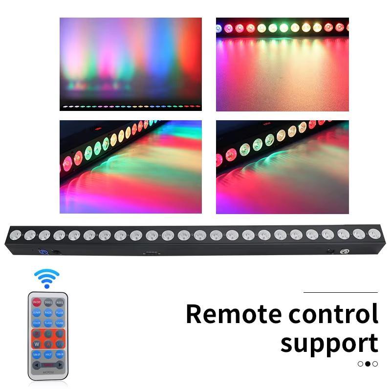 24x12w RGBW 6in1 LED Bar Wall Washer Indoor Color Strip Light DMX512 Control Professional Atmosphere DJ Disco Wall Light Stage Lighting