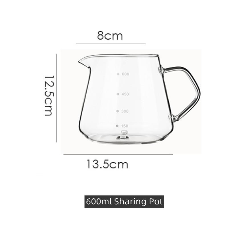 

1pcs 300ml/600ml Pour Over Coffee Maker Set Glass Carafe Coffee with Glass Coffee Filter Drip Coffee Maker Set For Home Shop Bar