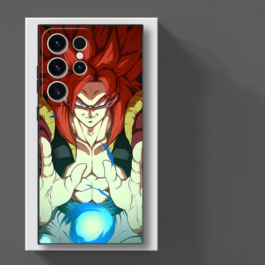 Case for Samsung Galaxy S25 Edge S21 FE S20 S23 Ultra S24 Plus Black Soft Phone Cover Dragon Ball Vegeta Art