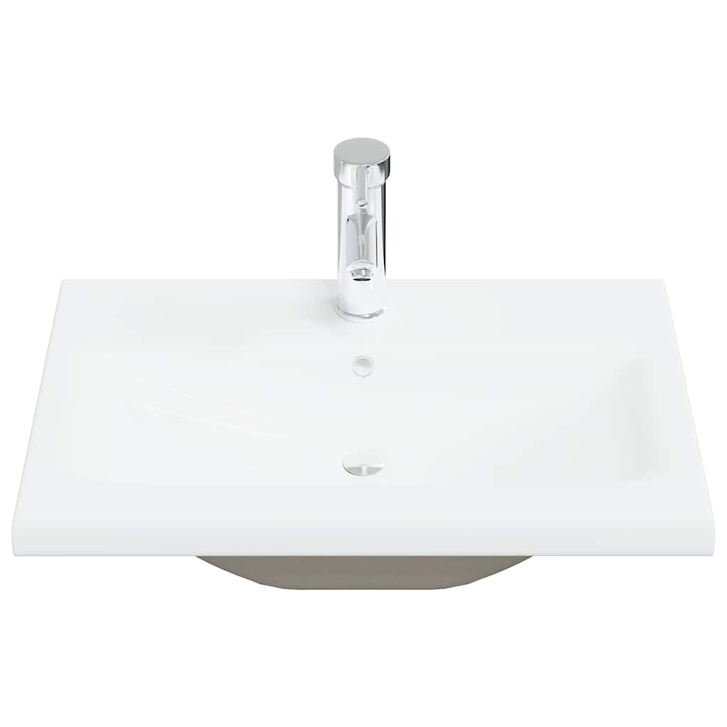 Built In Wash Basin with Faucet 61 X 39 X 18 Cm Ceramic White