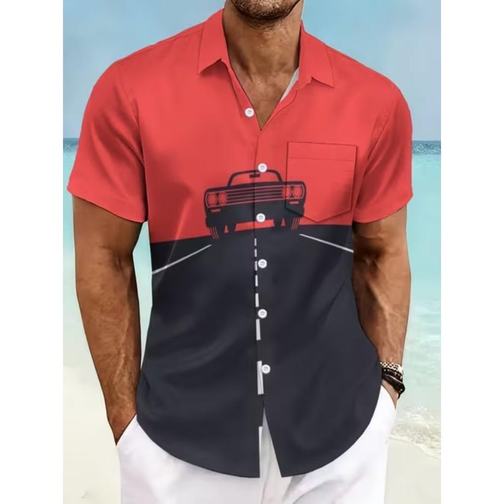 Herren Tierprint 3D-Druck Hemd Button-Up Hemd Freizeithemd Sommerhemd Kurzarm Tägliche Urlaubsbekleidung