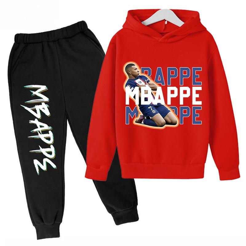 

Spring and Autumn Mbappe Printed Children s Hoodie Set Sweatshirt Pants Sportswear 2-piece Set for Boys and Girls Kids Clothes 130