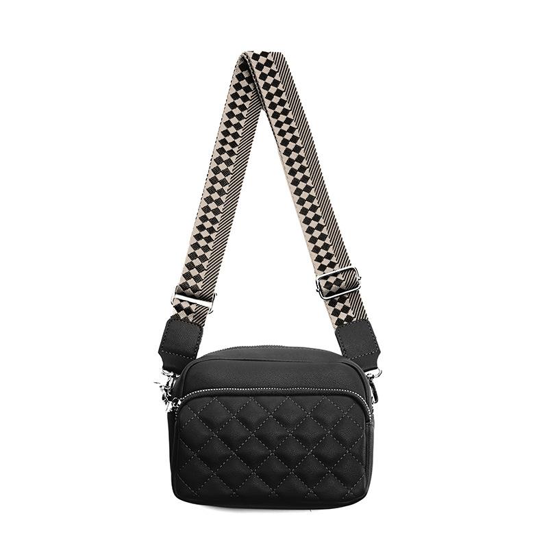 

New Geometric Women Bag - Casual Square Shoulder Bag with Wide Strap Versatile Crossbody Purse for Everyday Stylish Look чёрный