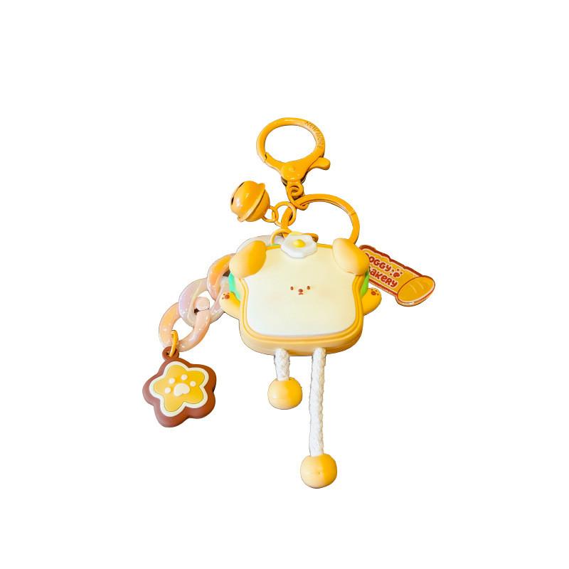 Cartoon Dog Cute Toast Resin Keychain Ideal For Car Keys And Unique Ideas Gift
