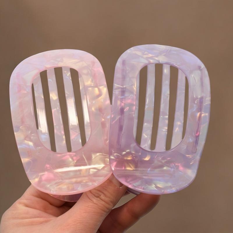 French Oval Hair Claw Clip for Women Leopard Matte Curved Flat Styling Barrettes Acrylic Lying Down Hair Accessories New Design