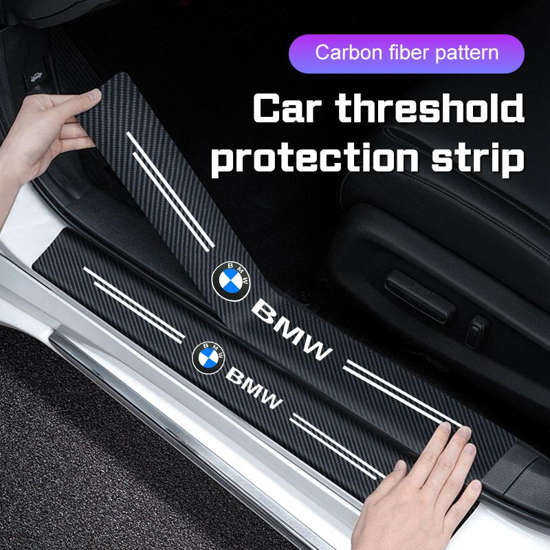 For BMW 1 3 5 6 7 Series E38 E46 E60 E90 F15 F10 G30 G20 X1 X3 X5 X6 X7 Car Threshold Strip Carbon Fiber Film Door Sill Sticker