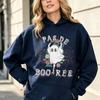 Pas De Boo-rée Leopard Ghost Halloween Hoodie Unisex Trendy Streetwear Hooded Sweatshirt Long Sleeve Casual Autumn Pullover