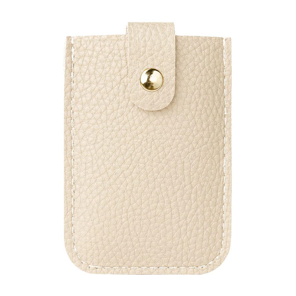 Laminated Concealed Pull-out Business Card Case 4 Card Pockets PU Leather RFID Blocking ID Card Holder Mini Wallets