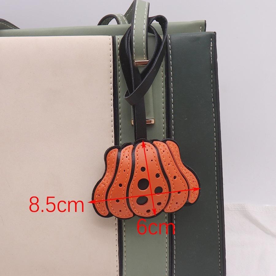 Mini Artificial Leather Halloween Pumpkin Luggage Bag Handbag Lanyard Pendant