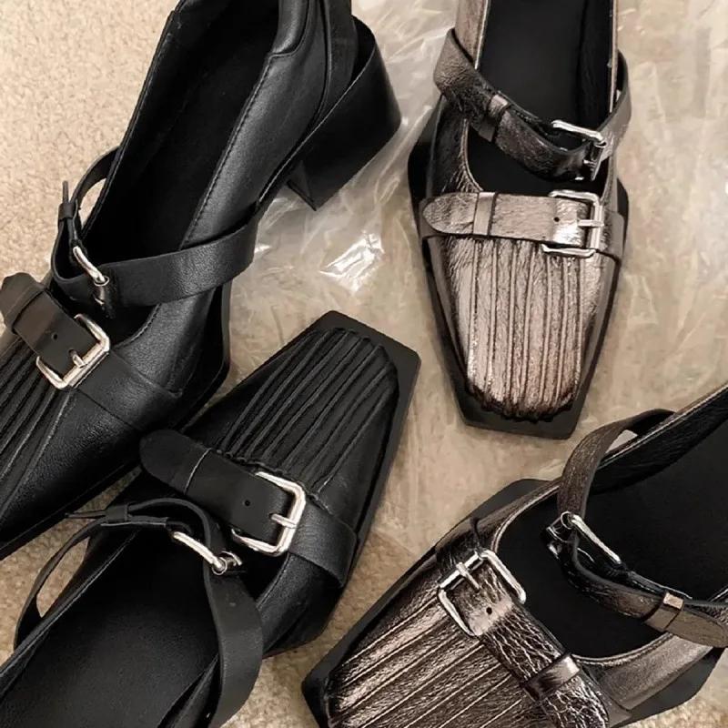 Fashion Retro Style Square Head Thick Heel Single Shoes Women's Versatile British Design High Heel Mary Jane Shoes Autumn Hot Sale Of Th