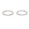 Rose Gold Plated White Copper Beaded Chain Bracelet Women Delicate Ball-Style Stackable DIY Jewelry Accessory