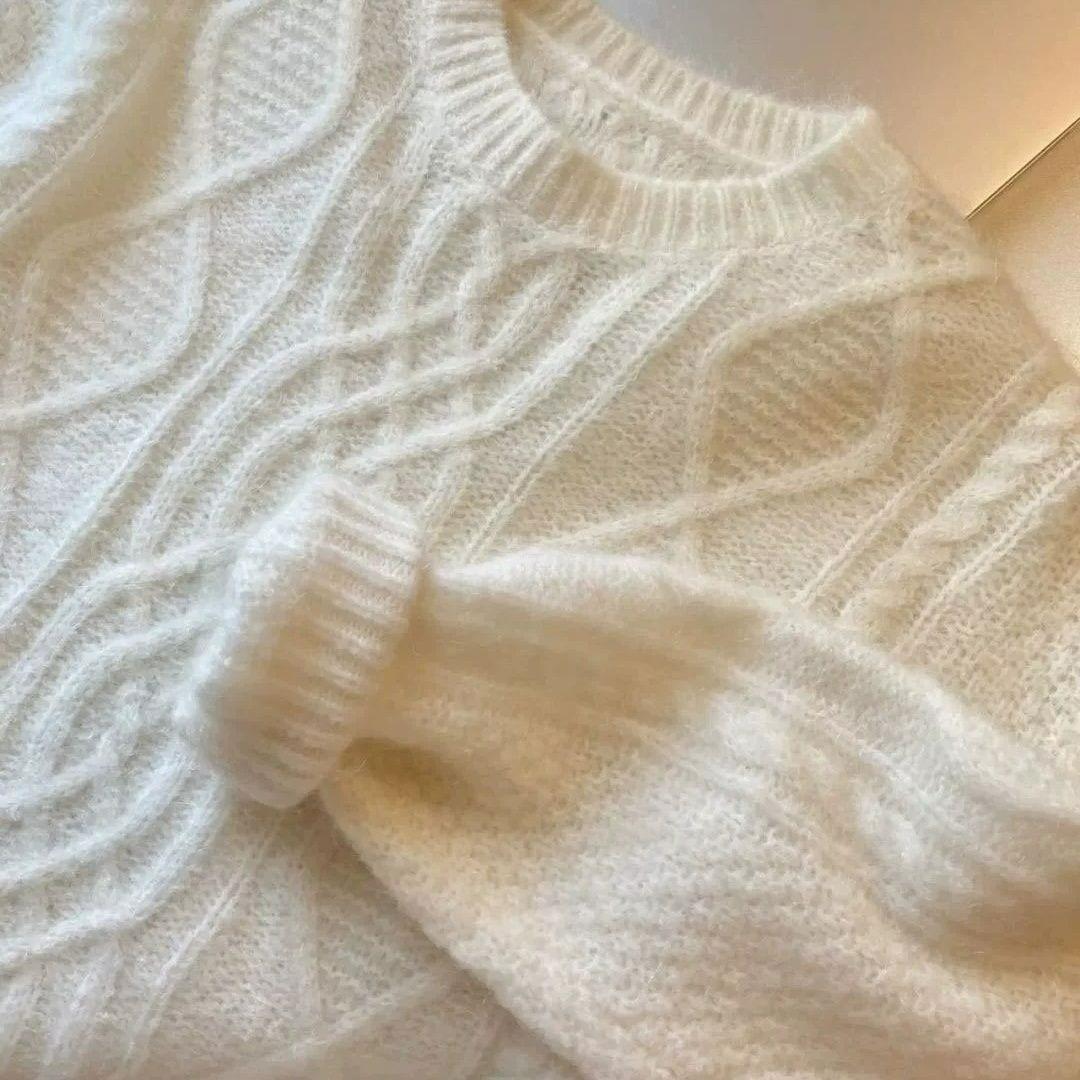 

Розовый свитер твист из флиса енота женский осенне-зимний мягкий восковой ленивый стиль пуловер с круглым вырезом базовый свитер утолщенный зимний XS белый