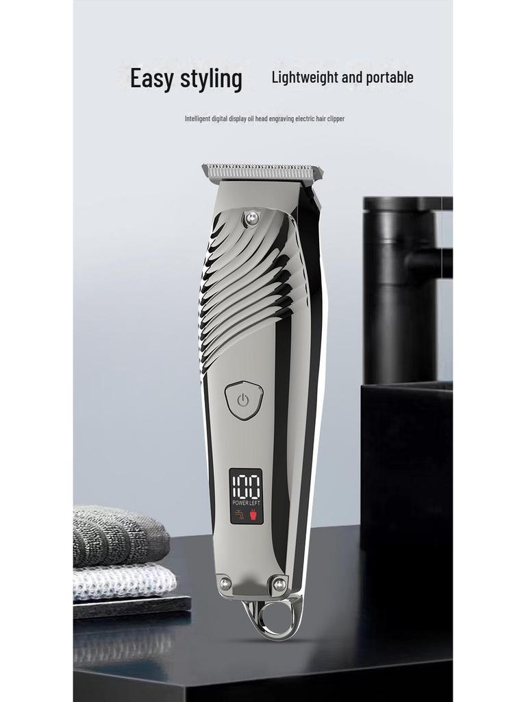 1400mAh USB Rechargeable Electric Hair Clipper for Home Use - Carving, Bald, and Body Hair Trimmer