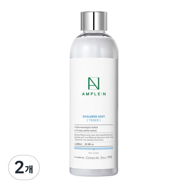 

Koreana Ampoule & Hyaluronic Shot Toner, большая емкость, 2 шт., 600 мл