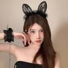 Rabbit Ears Headband Cosplay Short Hairy Hair Accessories Lace Edge Headband Adult Pressure Hairpin Headgear Female